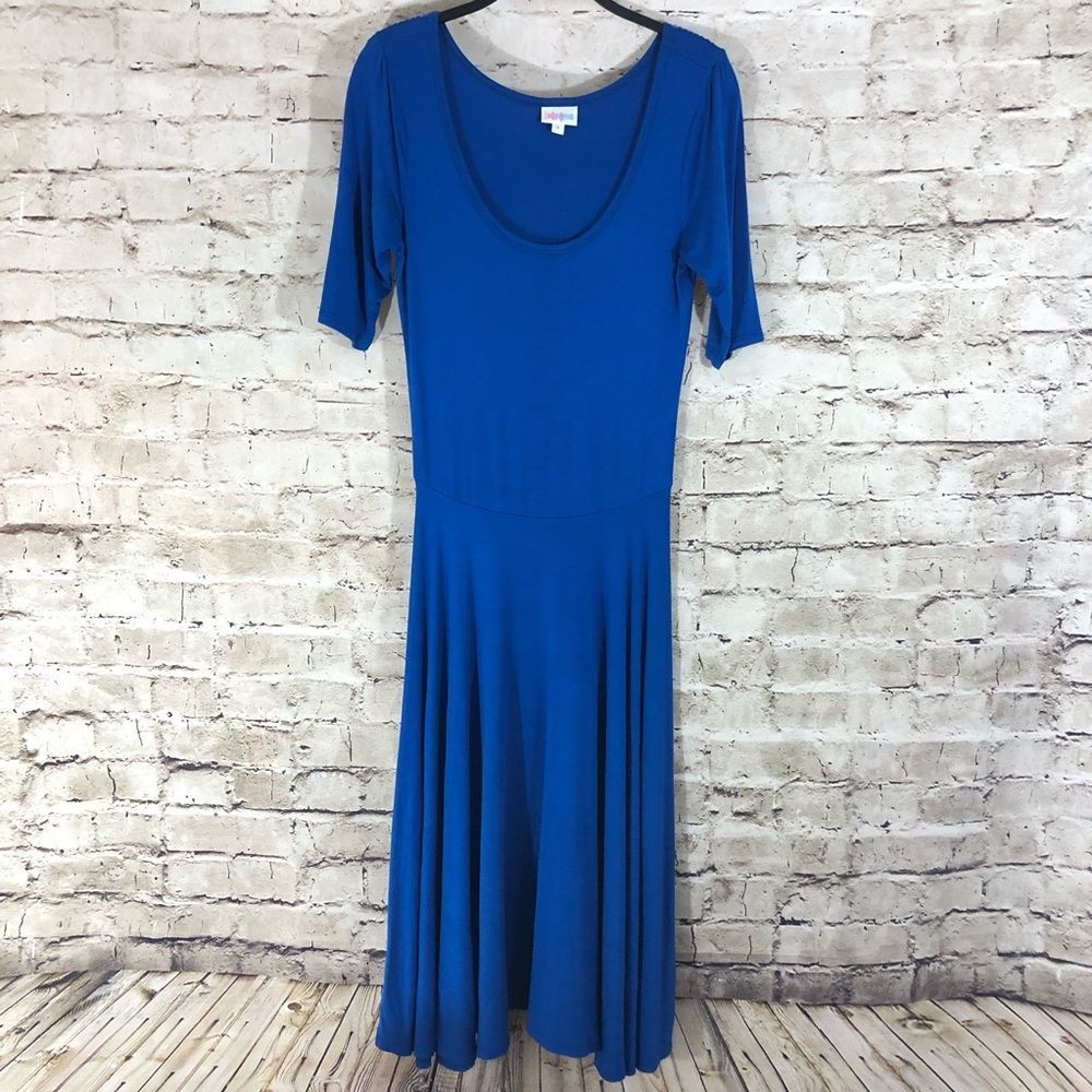 Lularoe blue t-shirt midi dress size small